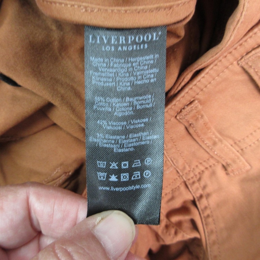 Liverpool Pants Womens 10 Orange Chino Wide Leg Relaxed Pockets 31x27.5* NWT - Picture 13 of 16